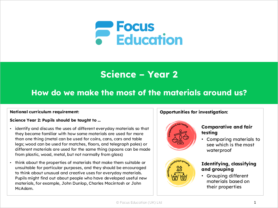 Science Y2: How do we make the most of the materials around us?