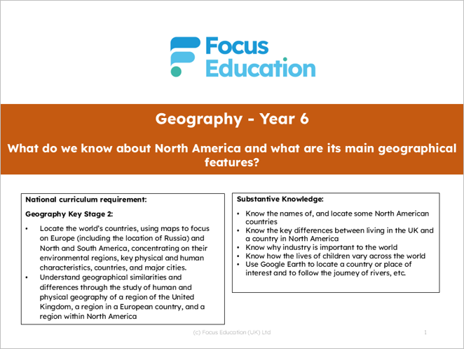 Geography Y6: What do we know about North America?