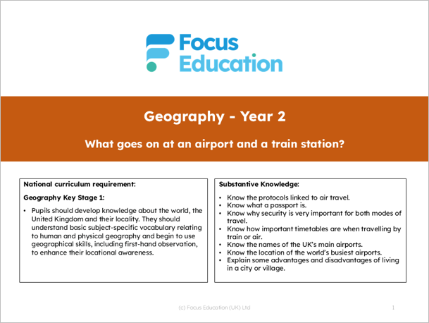 Geography Y2: What happens at an airport and a train station?