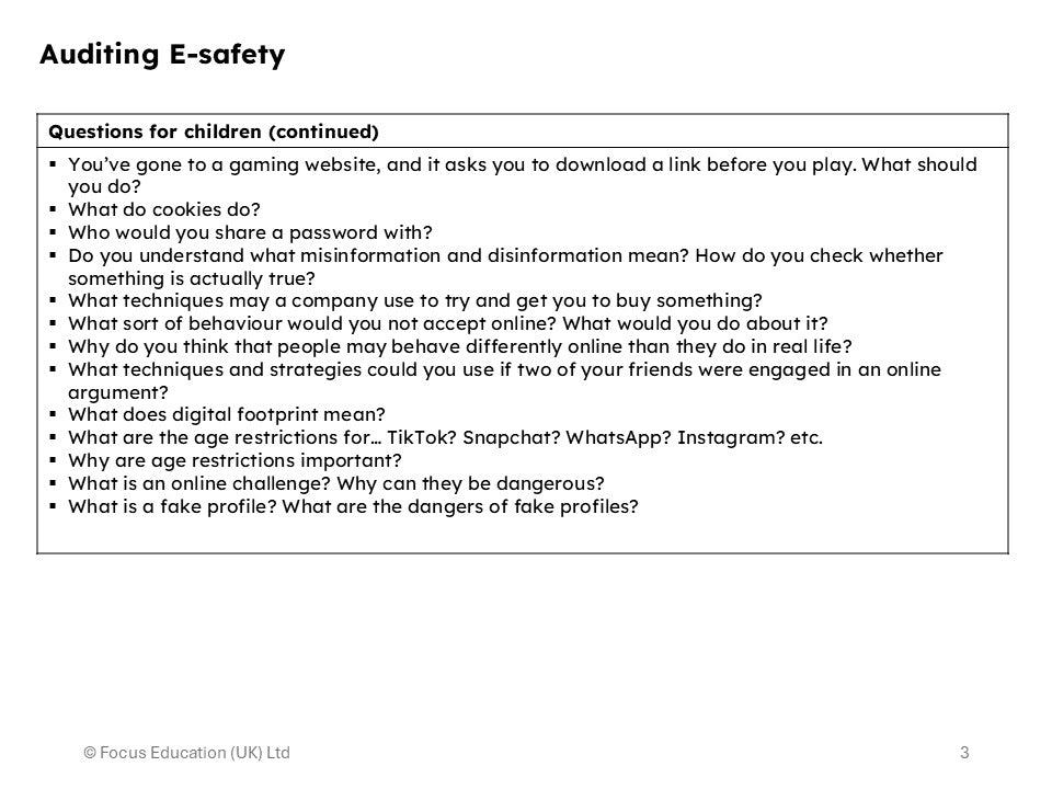 Safeguarding: Auditing E-safety (Download)