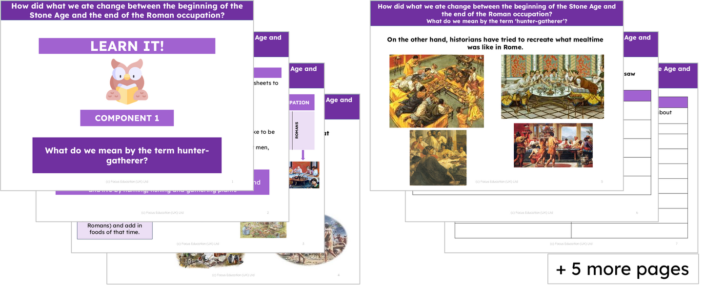 History Y3: How did what we ate change between the beginning of the Stone Age and the end of the Roman occupation?