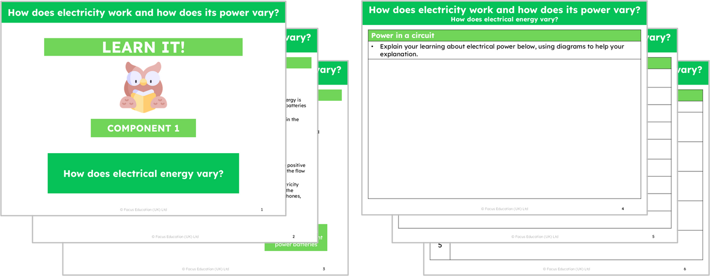 Science Y6: How does electricity work and how does its power vary?