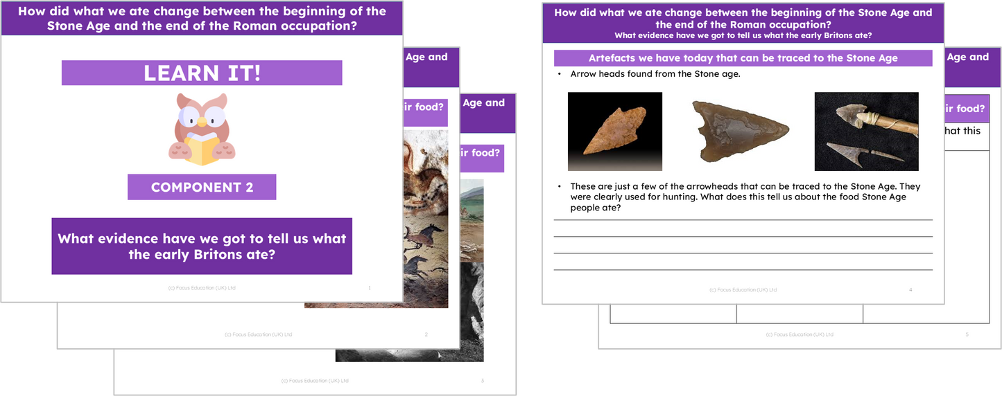 History Y3: How did what we ate change between the beginning of the Stone Age and the end of the Roman occupation?