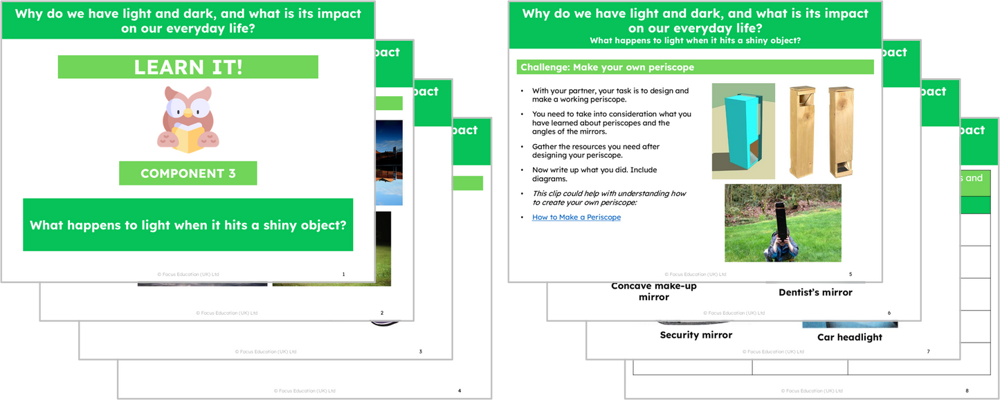 Science Y3: Why do we have light and dark and what is its impact on our everyday life?