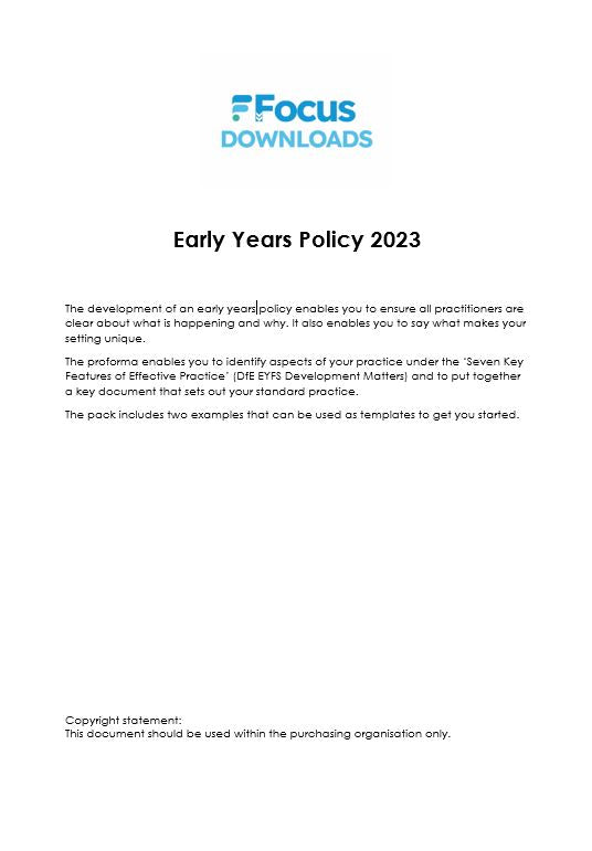 Early Years Policy (Download)