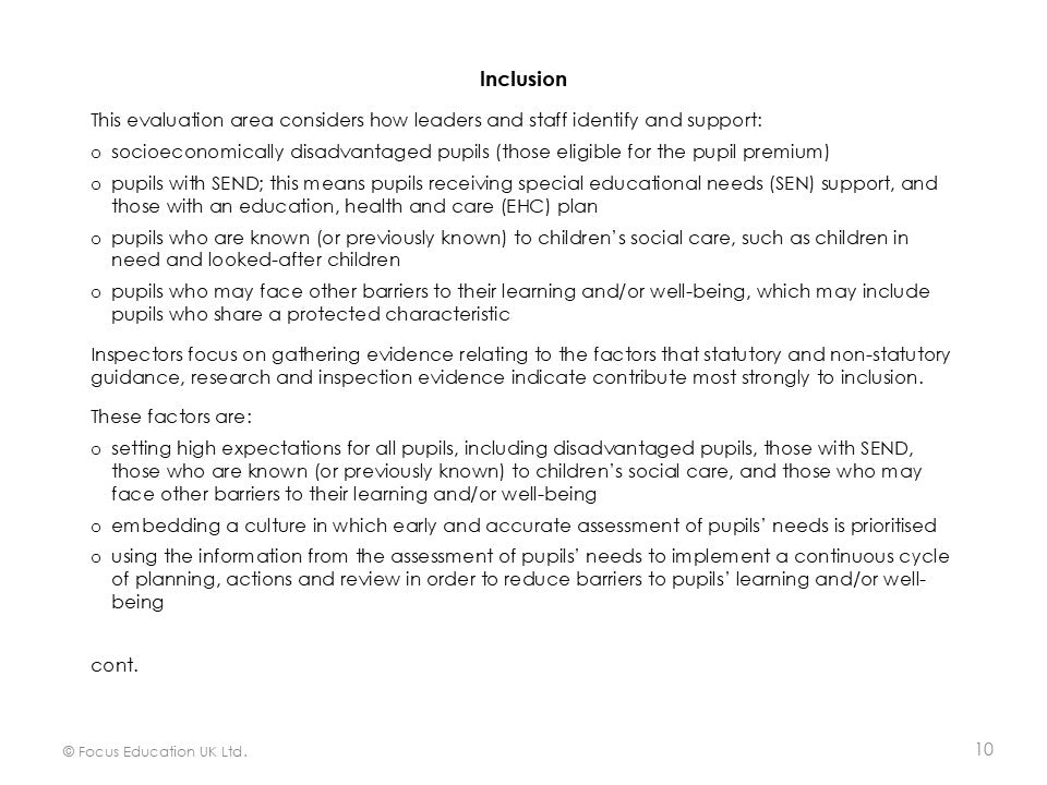 Ofsted Inspection Toolkit (Focus Mini)