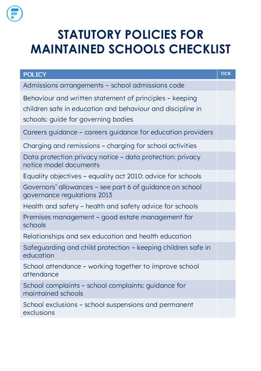 Checklist for Statutory Policies (Free Download)