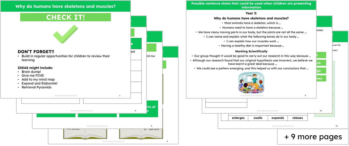 Science Y3: Why do humans have skeletons and muscles?