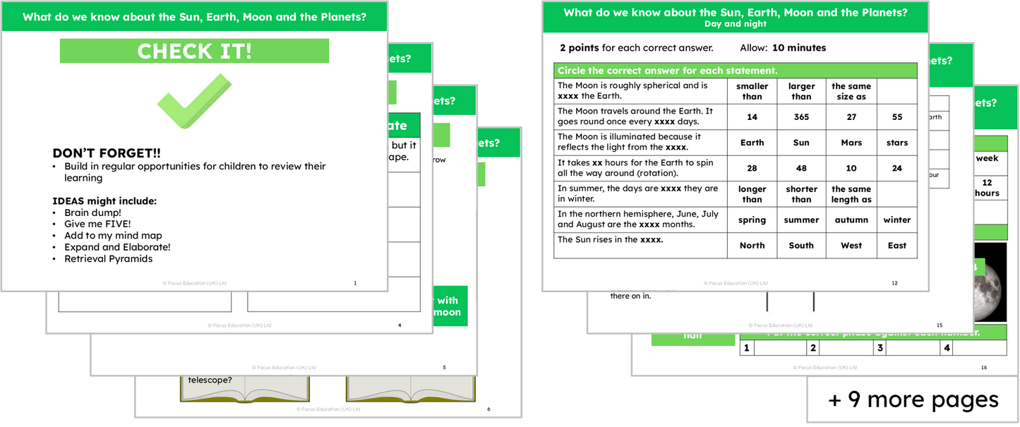Science Y5: What do we know about the Sun, Earth, Moon and Planets?