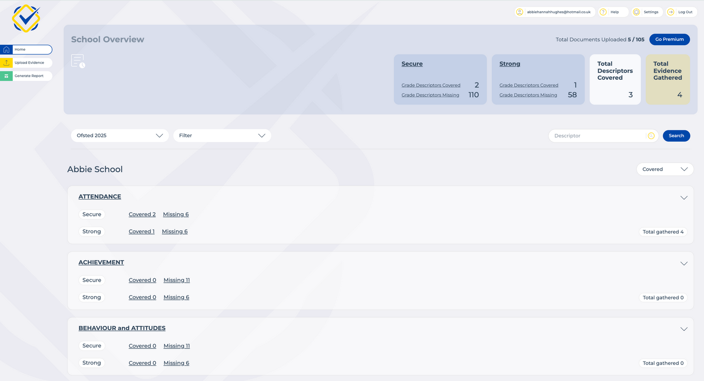 Intelligent Evidence - AI-Powered Ofsted preparation and self-evaluation tool