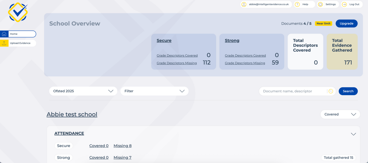Intelligent Evidence - AI-Powered Ofsted preparation and self-evaluation tool