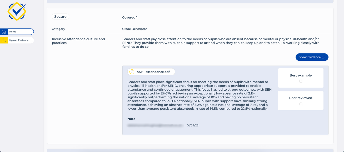 Intelligent Evidence - AI-Powered Ofsted preparation and self-evaluation tool