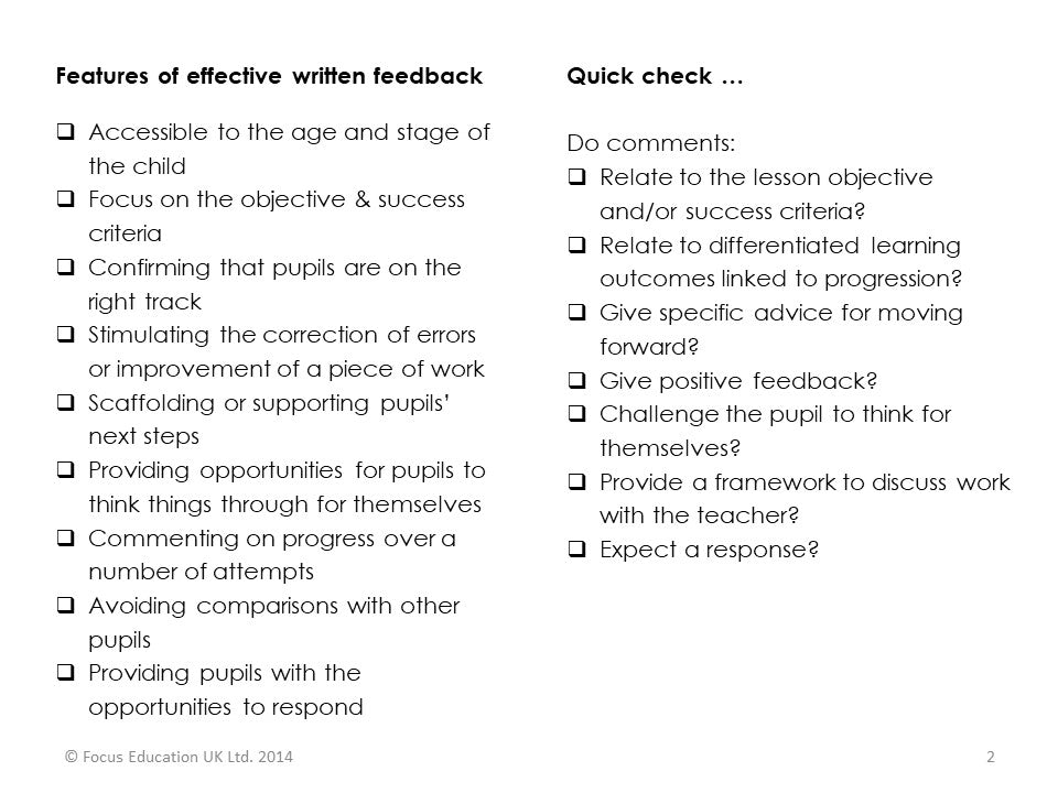 Improving Teaching through Effective Feedback