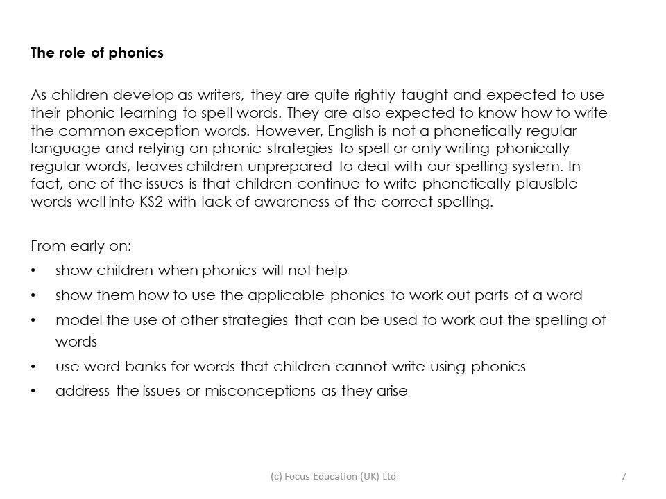 Improving Spelling: Strategies for Raising Standards in Spelling