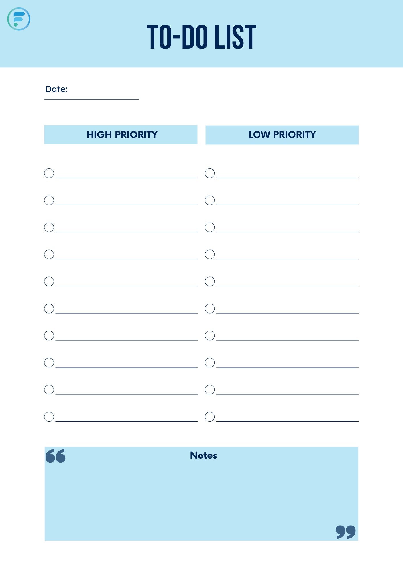 Daily Planner / To Do List (Free Download)