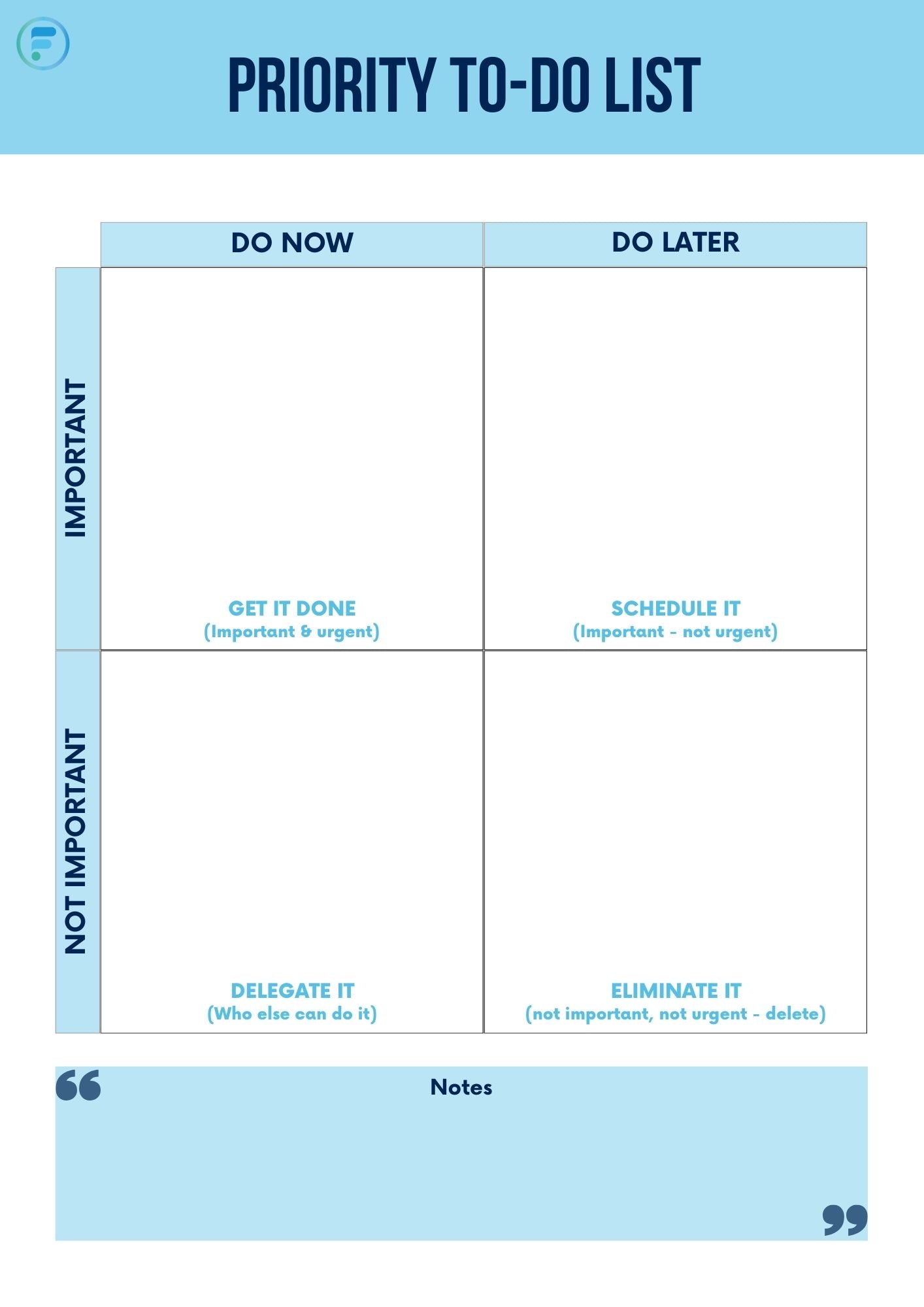 Daily Planner / To Do List (Free Download)