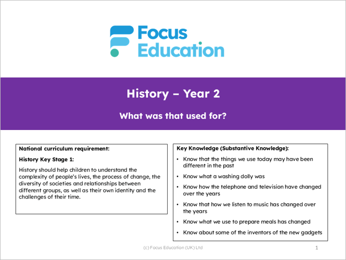 History Y2: What was that used for?