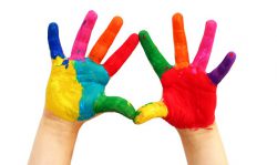 Painted child hands